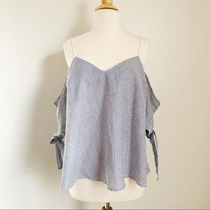 KIMCHI BLUE Off the Shoulder Striped Top Medium‎